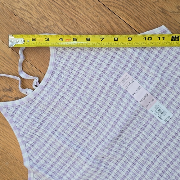 SO BRAND WOMENS JUNIOR PLUS PURPLE AND WHITE SMOCKING SUMMER TANK TOP SIZE XXL - Picture 10 of 12